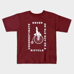 Old guy on a bicycle Kids T-Shirt